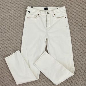 Citizens of Humanity high rise cigarette ankle, 26, cream